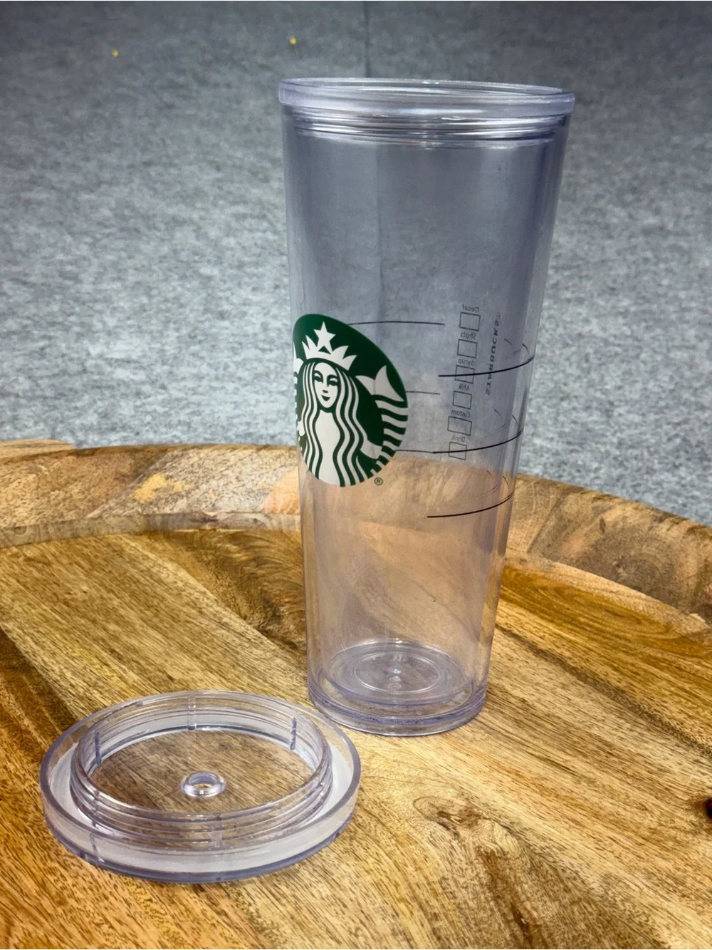 Starbucks Venti Clear Acrylic Cold Cup 24oz No Straw
